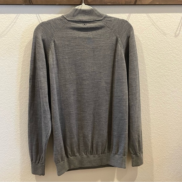 Ping Sensorwarm Gray 100% Merino Wool Quarter Zip Sweater L - Picture 3 of 7